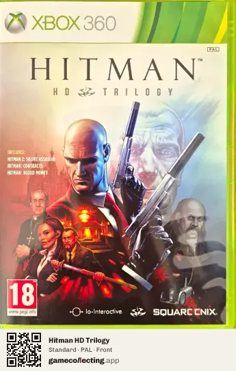 Hitman HD Trilogy Xbox 360, PAL box front