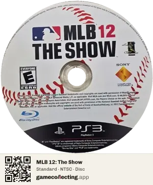 MLB 12: The Show PlayStation 3, NTSC disc