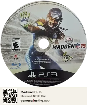 Madden NFL 15 PlayStation 3, NTSC disc