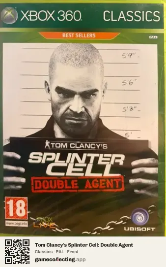 Tom Clancy's Splinter Cell: Double Agent Xbox 360, PAL box front