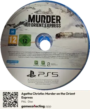 Agatha Christie: Murder on the Orient Express PlayStation 5, PAL disc