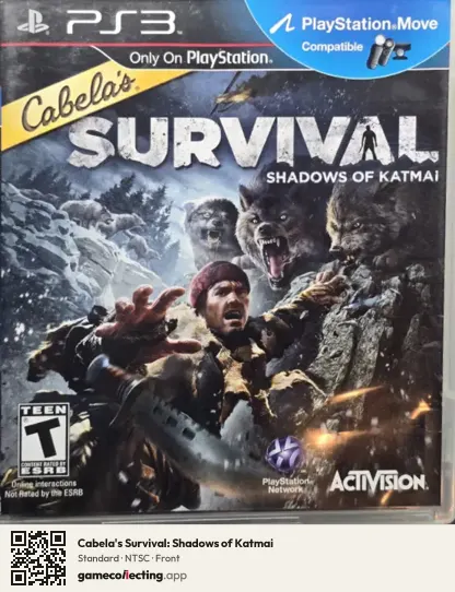 Cabela's Survival: Shadows of Katmai PlayStation 3, NTSC box front