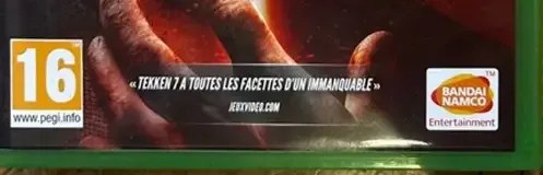 Tekken 7, the PEGI square on its front