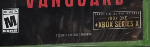 Call of Duty: Vanguard, the ESRB box on its front
