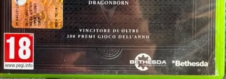 The Elder Scrolls V: Skyrim, the PEGI square on its front