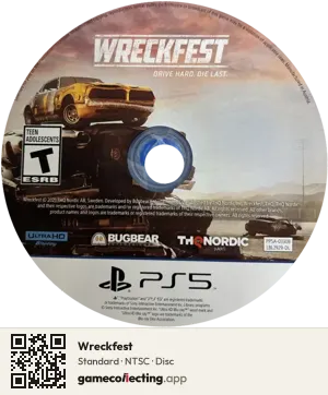 Wreckfest PlayStation 5, NTSC disc