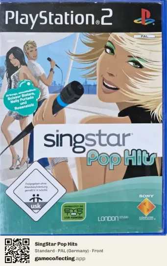 SingStar Pop Hits PlayStation 2, Germany box front