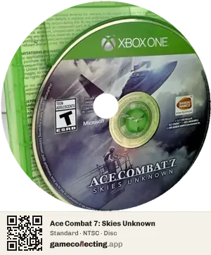 Ace Combat 7: Skies Unknown Xbox One, NTSC disc