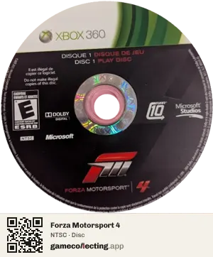 Forza Motorsport 4 Xbox 360, NTSC disc