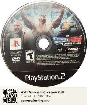 WWE SmackDown vs. Raw 2011 PlayStation 2, NTSC disc