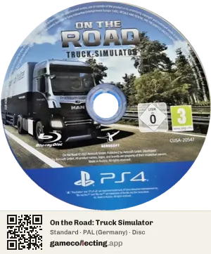On the Road: Truck Simulator PlayStation 4, PAL disc
