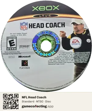 NFL Head Coach Xbox, NTSC disc