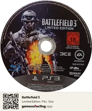 Battlefield 3 PlayStation 3, PAL disc