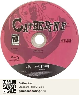 Catherine PlayStation 3, NTSC disc