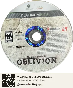 The Elder Scrolls IV: Oblivion Xbox 360, NTSC disc