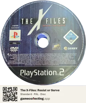 The X-Files: Resist or Serve PlayStation 2, PAL disc