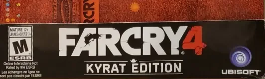 Far Cry 4, the ESRB box on its front