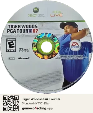 Tiger Woods PGA Tour 07 Xbox 360, NTSC disc