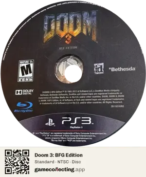 Doom 3: BFG Edition PlayStation 3, NTSC disc