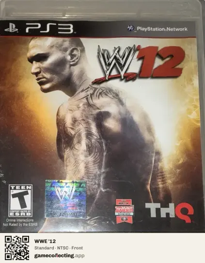 WWE '12 PlayStation 3, NTSC box front