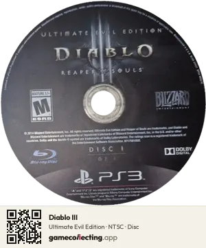 Diablo III PlayStation 3, NTSC disc
