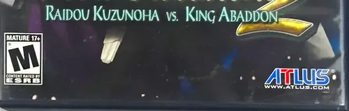 Shin Megami Tensei: Devil Summoner 2: Raidou Kuzunoha vs. King Abaddon, the ESRB box on its front