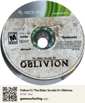 Fallout 3 / The Elder Scrolls IV: Oblivion Xbox 360, NTSC disc