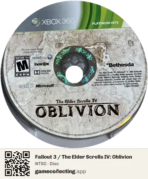 Fallout 3 / The Elder Scrolls IV: Oblivion Xbox 360, NTSC disc