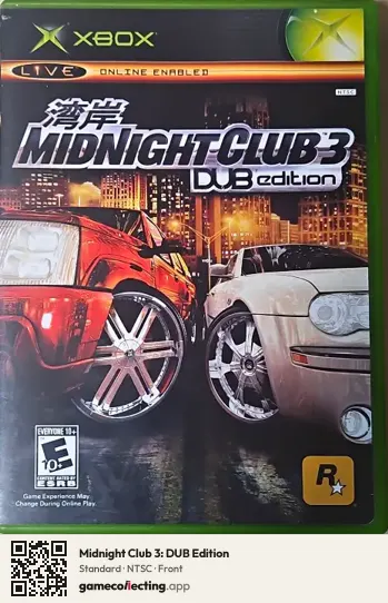 Midnight Club 3: DUB Edition Xbox, NTSC box front