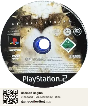 Batman Begins PlayStation 2, PAL disc