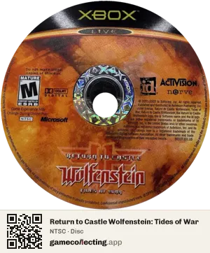 Return to Castle Wolfenstein: Tides of War Xbox, NTSC disc