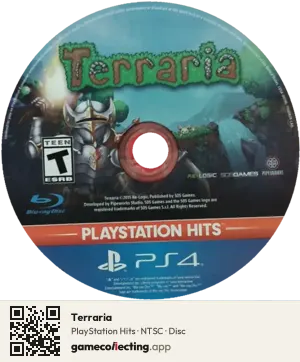 Terraria PlayStation 4, NTSC disc