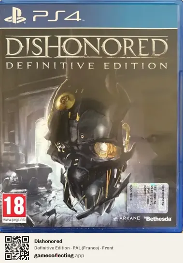 Dishonored PlayStation 4, France box front