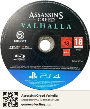 Assassin's Creed Valhalla PlayStation 4, PAL disc