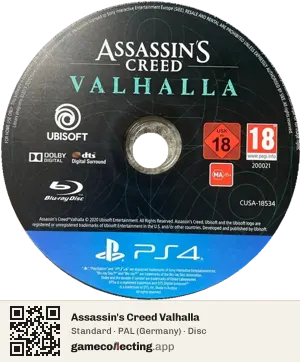 Assassin's Creed Valhalla PlayStation 4, PAL disc