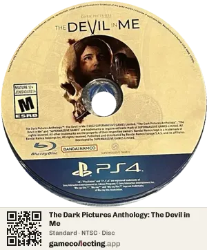 The Dark Pictures Anthology: The Devil in Me PlayStation 4, NTSC disc