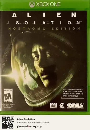 Alien: Isolation Xbox One, NTSC box front