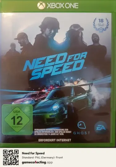 Need for Speed Xbox One, Germany box front