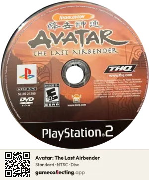 Avatar: The Last Airbender PlayStation 2, NTSC disc