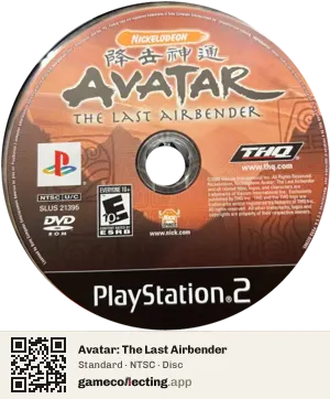Avatar: The Last Airbender PlayStation 2, NTSC disc
