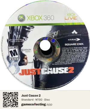 Just Cause 2 Xbox 360, NTSC disc