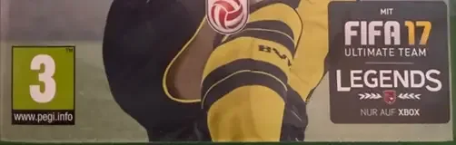 FIFA 17, the PEGI square on its front
