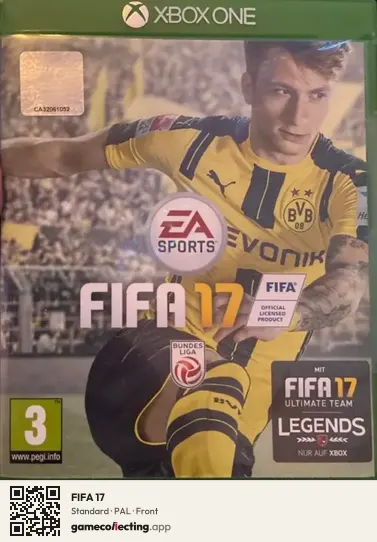 FIFA 17 Xbox One, PAL box front