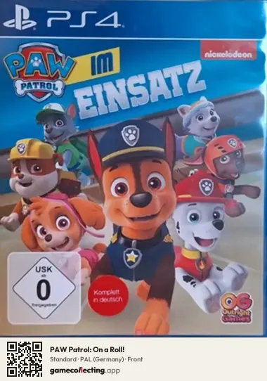 PAW Patrol: On a Roll! PlayStation 4, Germany box front