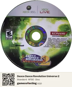 Dance Dance Revolution Universe 2 Xbox 360, NTSC disc