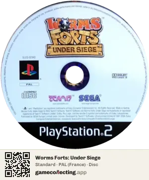 Worms Forts: Under Siege PlayStation 2, PAL disc