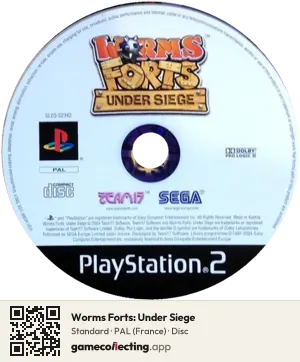 Worms Forts: Under Siege PlayStation 2, PAL disc