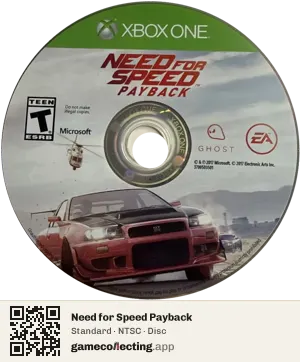 Need for Speed Payback Xbox One, NTSC disc