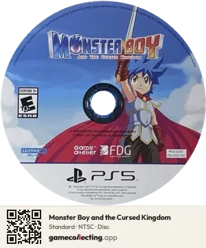 Monster Boy and the Cursed Kingdom PlayStation 5, NTSC disc