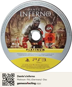 Dante's Inferno PlayStation 3, PAL disc